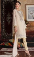 Hand embellished embroidered shirt with gold zari inner shirt and gold zari trouser and embroidered dupatta