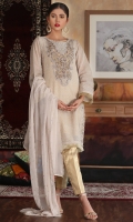 Hand embellished embroidered shirt with gold zari inner shirt and gold zari trouser and embroidered dupatta