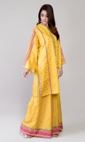 Gold Paste Printed and emblished frock paired with sharara