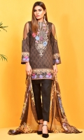 Printed and Embroidered Wider Width cotton lawn shirt front(1.25m) Printed Wider Width cotton lawn shirt back(1.50m) Printed crinckle chiffon dupatta(2.50m) Dyed cambric shalwar(2.50m)