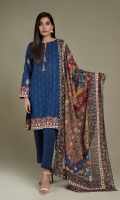 Printed Wider Width Khaddar Shirt(2.50m) Printed Khaddar Dupatta(2.50m)Dyed Khaddar Shalwar(2.50m)