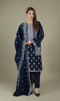 Printed Wider Width Khaddar Shirt(2.50m) Printed & Embroidered Khaddar Dupatta(2.50m) Dyed Khaddar Shalwar(2.50m)