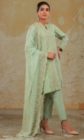 Dyed & Embroidered Lawn Karandi Shirt Front