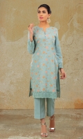 Dyed & Embroidered Lawn Karandi Shirt Front