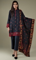Printed & Embroidered Wider Width Khaddar Shirt Front(1.25m) Printed Wider Width Khaddar Shirt Back(1.50m) Printed Khaddar Dupatta(2.50m) Dyed Khaddar Shalwar(2.50m)