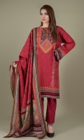 Printed Wider Width Khaddar Shirt(2.50m) Printed Khaddar Dupatta(2.50m) Dyed Khaddar Shalwar(2.50m)
