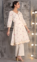 floral embroidered flared anarkali shirt with antique gold lace detailing