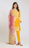 Cambric Front & Sleeve Schiffli Embroidered 2.0m Cambric Back 1.25m Chiffon Printed Dupatta 2.5m Shalwar 2.5m