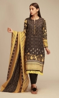 Print Embroidered Khaddar Front 1.25m Printed Khaddar Back & Sleeves 2.0m Printed Khaddar Dupatta 2.5m Shalwar 2.5m