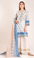 Front & Sleeve Lawn Print Embroidered 2.0m Back Lawn Printed 1.25m Lawn Printed Dupatta 2.5m