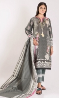 Front Lawn Print 1.25m Back & Sleeve Lawn Embroidered 2.0m Lawn Printed Dupatta 2.5m Shalwar 2.5m