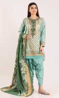 Front Lawn Print Embroidered 1.25m Back & Sleeve Lawn Printed 2.0m Lawn Printed Dupatta 2.5m Shalwar 2.5m
