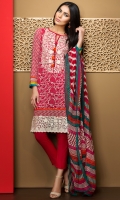 Embroidered Lawn Shirt 2.25m Printed Lawn Shirt 1.4m Lawn Shalwar 2.5m Chiffon Dupatta 2.5m Embroidered Organza patti 1m 