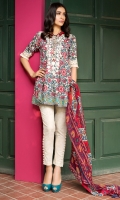 Embroidered Lawn Shirt 3.25m Printed Lawn Shalwar 2.5m Chiffon Dupatta 2.5m Embroidered Organza Patti 1.0m