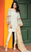 Embroidered Lawn Shirt 1.4m Printed Lawn Shirt 2.25m Lawn Shalwar 2.5m Chiffon Dupatta 2.5m 