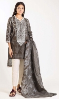 Front & Back Lawn Print Embroidered 2.5m Sleeve Lawn Printed 0.75m Lawn Printed Dupatta 2.5m