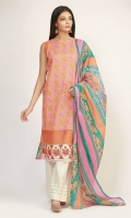 Lawn Printed Shirt 3.0m Lawn Printed Dupatta 2.5m Embroidered Patti