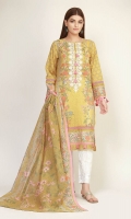 Front Lawn Print Embroidered 1.25M Back & Sleeve Lawn Printed 2.0m Lawn Printed Dupatta 2.5m