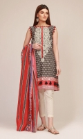 Front & Sleeve Lawn Print Embroidered 2.0m Back Lawn Printed 1.25m Lawn Printed Dupatta 2.5m