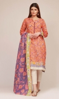 Lawn Printed Shirt 3.25m Lawn Printed Dupatta 2.5m Embroidered Patti