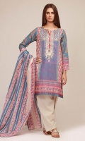 Front Lawn Print Embroidered 1.25m Back & Sleeve Lawn Printed 2.0m Lawn Printed Dupatta 2.5m
