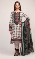 Front Lawn Printed 1.25m Back Lawn Printed 1.25m Sleeve Lawn Printed 0.5m Chiffon Printed Dupatta 2.5m Shalwar 2.5m