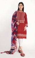 Textured Lawn Embroidered Shirt 3.25m Chiffon Printed Dupatta 2.5m