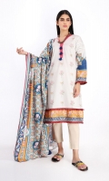 Front & Back Lawn Printed 2.5m Sleeve Lawn Printed 1.0m Lawn Printed Dupatta 2.5m