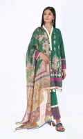 Jacquard Embroidered Shirt 3.25m Printed Tissue Silk Dupatta 2.5m Shalwar 2.5m