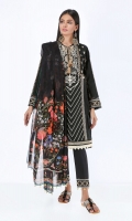 Jacquard Embroidered Shirt 3.25m Printed Tissue Silk Dupatta 2.5m Shalwar 2.5m