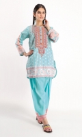 Front & Back Lawn Printed 2.5m Sleeve Lawn Print Embroidered 0.5m Embroidered Shalwar 2.5m