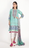 Textured Lawn Embroidered Shirt 3.25m Chiffon Printed Dupatta 2.5m