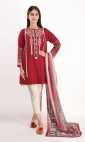 Brosha Embroidered Shirt 3.25m Cotton Square Dupatta 2.5m