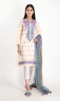 Textured Lawn Embroidered Shirt 3.25m Chiffon Printed Dupatta 2.5m