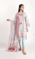 Schiffli Embroidered Cambric Kameez 3.5M Chiffon Printed Dupatta 2.5M Shalwar 2.5M