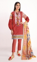 Front & Back Lawn Printed 2.5m Sleeves Lawn Printed 0.75m Lawn Printed Dupatta 2.5m Shalwar 2.5m Embroidered Gala