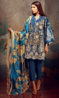 Embroidered Lawn Shirt 2.25m Printed Satin Back 1m Tissue Silk Dupatta 2.5m Lawn Shalwar 2.5m