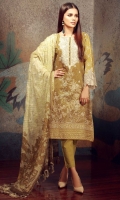 Embroidered Lawn Shirt 1 .25m Embroidered Lawn Fabric 2m Embroidered Chiffon Dupatta 2.5m Lawn Shalwar 2.5m