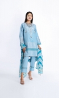 Embroidered Cambric Shirt 3.25m Tissue Silk Printed Dupatta 2.5m Shalwar 2.5m