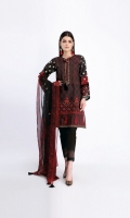 Embroidered Lawn Print Shirt 3.0m Embroidered Chiffon Printed Dupatta 2.5m Shalwar 2.5m Embroidered Organza Border