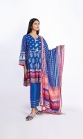 Embroidered Lawn Print Shirt 3.0m Lawn Printed Dupatta 2.5m Shalwar 2.5m