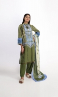 DIGITAL PRINT LAWN EMBROIDERED SHIRT 3.0m DIGITAL PRINTED VOILE dupatta 2.5m SHALWAR 2.5m