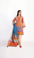 Embroidered Lawn Printed Shirt 3.0m Cotton Square Dupatta 2.5m Shalwar 2.5m