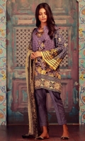 Printed Khaddar Shirt 2.5m Embroidered Khaddar Sleeves 1m Khaddar Shalwar 2.5m Chiffon Dupatta 2.5m