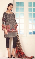 Embroidered Chiffon Shirt 2.5m  Silk Printed Fabric 1.5m  Cambric Shalwar 2.5m  Chiffon Dupatta 2.5m