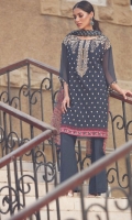Embroidered Chiffon Shirt 2.5m  Silk Printed Fabric 1.5m  Cambric Shalwar 2.5m  Chiffon Dupatta 2.5m