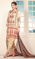 Embroidered Chiffon Shirt 2.5m  Silk Printed Fabric 1.5m  Cambric Shalwar 2.5m  Chiffon Dupatta 2.5m