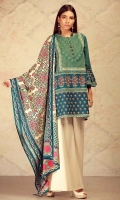 Printed Khaddar Shirt 3m  Khaddar Dupatta 2.5m
