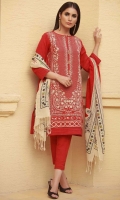 Embroidered Khaddar Shirt 3.25m Khaddar Shalwar 2.5m Printed Shawl 2.5m