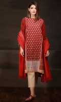 Embroidered Khaddar Shirt 3m Dyed Shawl 2.5m